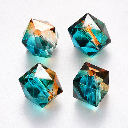 Two Tone Transparent Spray Painted Acrylic Beads ACRP-T005-26K-1