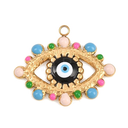 304 Stainless Steel Enamel Pendants STAS-G392-03G-03-1