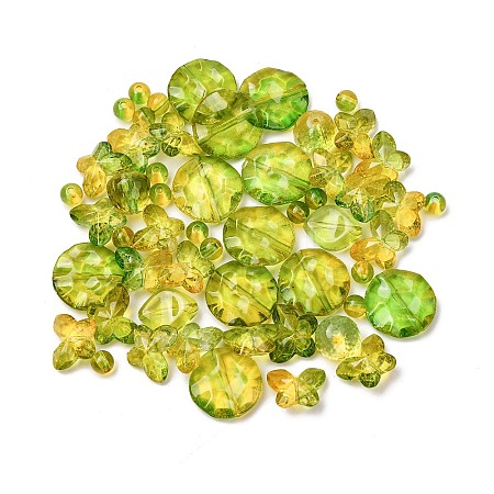 Two Tone Transparent Acrylic Beads OACR-Z041-11-1
