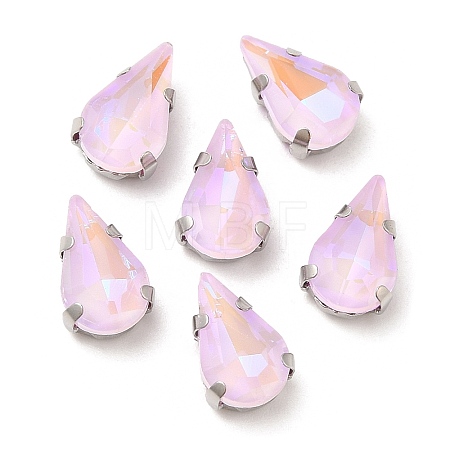 Mocha Fluorescent(MI) Teardrop Sew on Rhinestone GGLA-M006-01A-P01-1