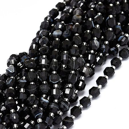 Natural Black Onyx Beads Strands G-O201B-52A-1