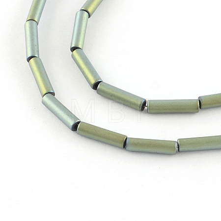 Tube Electroplate Non-magnetic Synthetic Hematite Bead Strands G-S203-26E-1