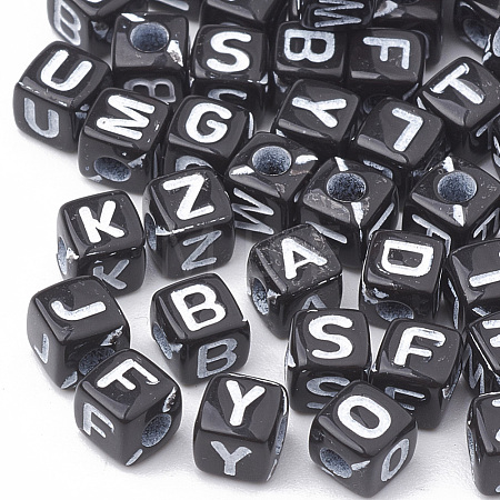 Opaque Horizontal Hole Acrylic Beads SACR-N002-01-1
