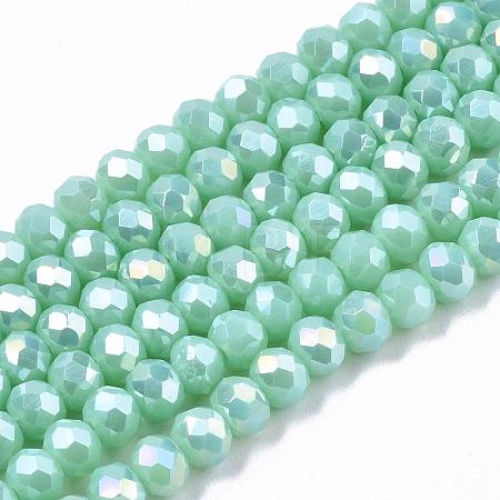 Electroplate Glass Beads Strands EGLA-A034-P6mm-B16-1