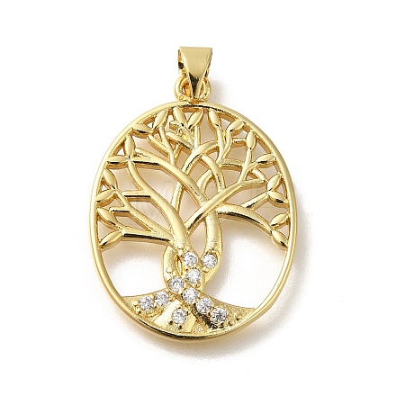 Rack Plating Brass with Cubic Zirconia Pendants KK-Z086-11G-02-1