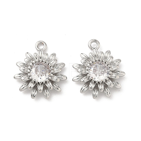 Brass Micro Pave Cubic Zirconia Pendants KK-L260-04P-1