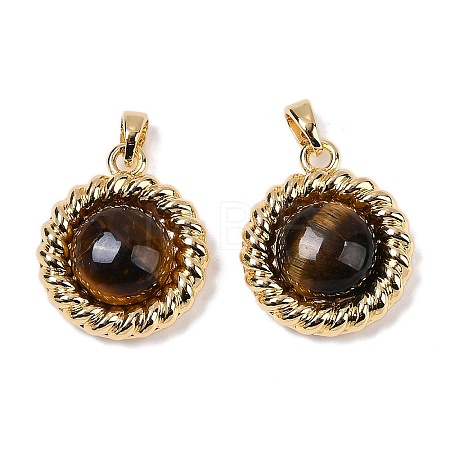 Brass with Gemstone Pendants KK-Q030-27E-G-1