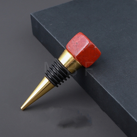 Natural Red Jasper  Red Wine Stoppers PW-WG26592-07-1
