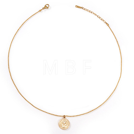 Summer Stainless Steel Religion Saint Benedict Medal Pendant Ball Chain Necklaces for Women OL9548-3-1