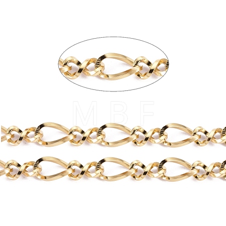 Ion Plating(IP) 304 Stainless Steel Figaro Chains CHS-I001-09G-01-1
