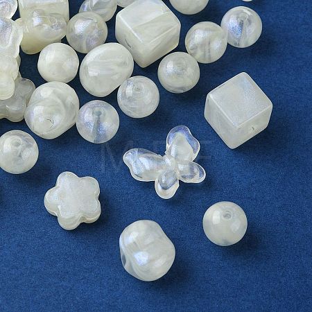 Opaque Acrylic Beads OACR-YW0001-73B-1
