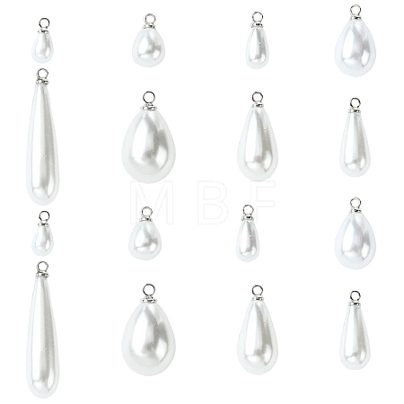 40Pcs 8 Styles ABS Plastic Pearl Pendants FIND-YW0012-01P-1