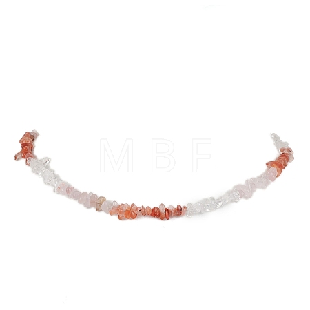 Natural Carnelian & Rose Quartz & Quartz Crystal Chip Beaded Necklaces NJEW-JN05099-03-1