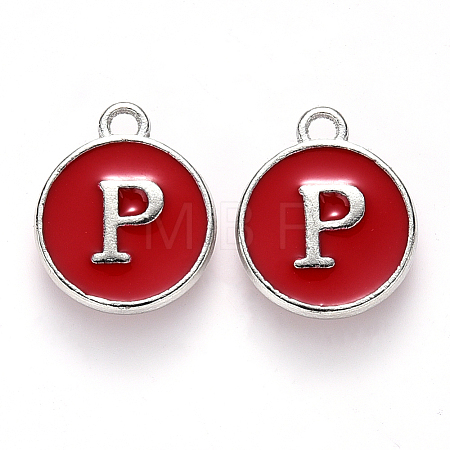 Platinum Plated Alloy Enamel Charms ENAM-S118-03P-P-1