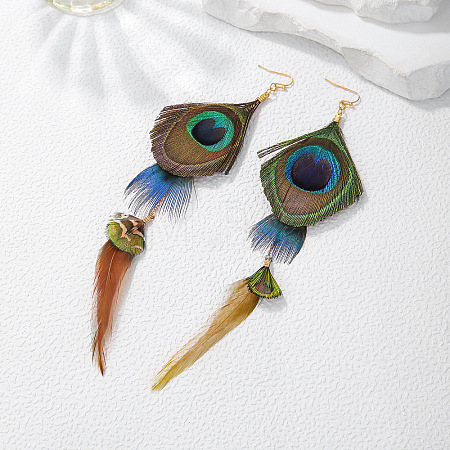 Bohemian Style Feather Dangle Earrings FS-WG092BC-01-1