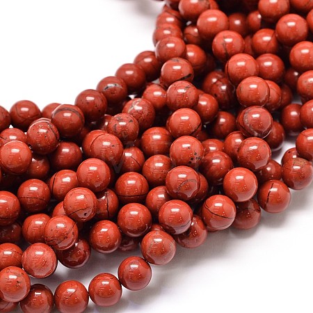 Grade A Natural Red Jasper Bead Strands X-G-P075-36-4mm-1