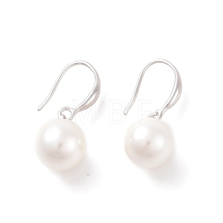 Shell Pearl Dangle Earrings EJEW-F233-01P-1