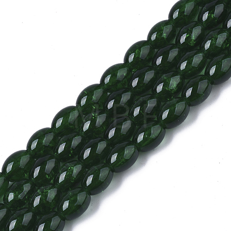 Transparent Crackle Glass Beads Strands X-DGLA-S085-6x8-19-1