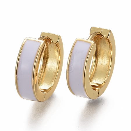 Brass Huggie Hoop Earrings EJEW-F260-05B-G-1