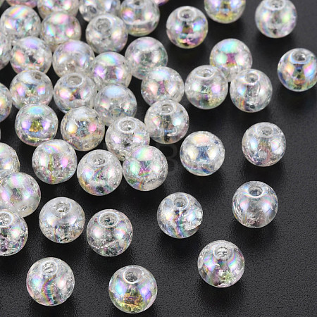 Transparent Crackle Acrylic Beads MACR-S373-66-L06-1