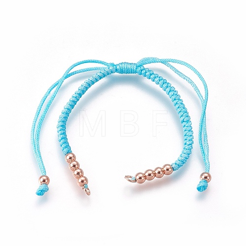 Nylon Cord Braided Bead Bracelets Making BJEW-F360-FRG17-1