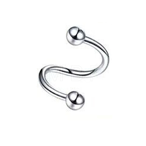 316L Surgical Stainless Steel Round Spiral Lip Rings for Woman Men WGF7124-03-1