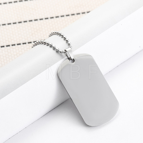 Stainless Steel Military Dog Tag Pendant Necklaces JF4506-2-1