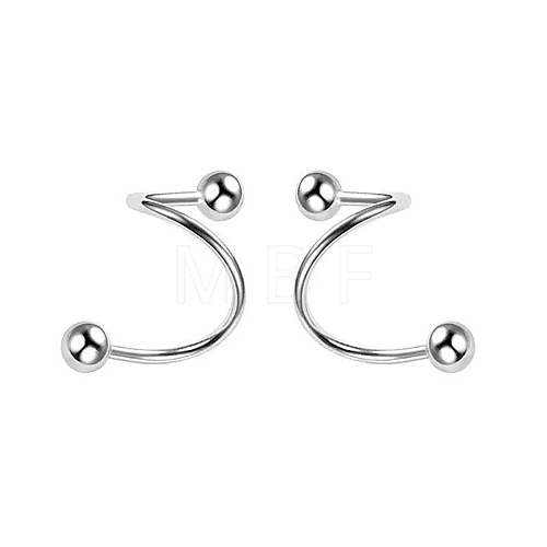 S925 Silver S-shaped Earrings Cuff Earrings AV9909-1-1