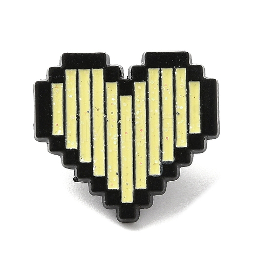 Zeld Pixel Heart Alloy Brooches JEWB-I032-05EB-03-1