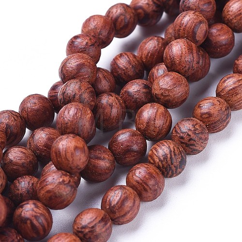 Wood Beads Strands WOOD-F008-03-D-1