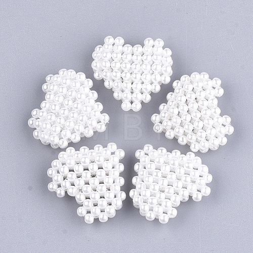 Handmade ABS Plastic Imitation Pearl Woven Beads FIND-T039-17-1