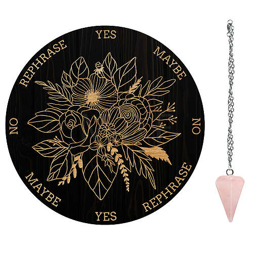 AHADEMAKER 1Pc Cone/Spike/Pendulum Natural Rose Quartz Stone Pendants DIY-GA0004-62B-1