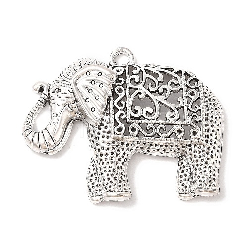 Tibetan Style Alloy Elephant Big Pendants X-TIBEP-Q043-280-RS-1