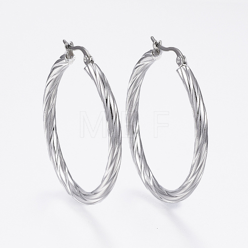304 Stainless Steel Hoop Earrings EJEW-H322-17P-1
