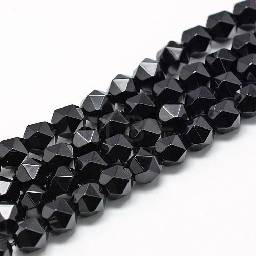 Natural Black Onyx Beads Strands G-R448-6mm-10-1