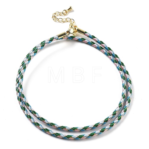 Polyester Cord Braided Bracelet Makings MAK-L043-03G-19-1