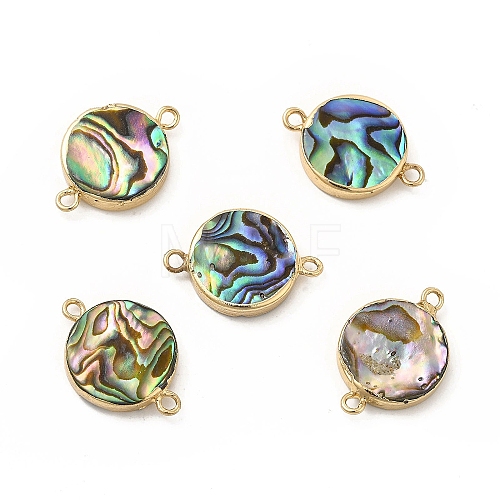 Natural Paua Shell Connector Charms PEAR-P004-58KCG-1