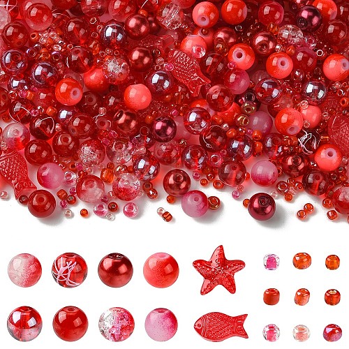 Mixed Styles Glass Beads GLAA-YW0003-73E-1