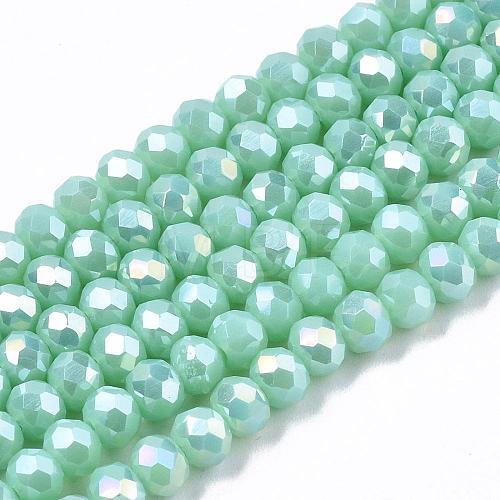 Electroplate Glass Beads Strands EGLA-A034-P6mm-B16-1