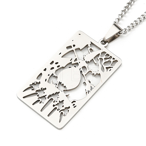 Non-Tarnish 304 Stainless Steel Pendant Necklaces NJEW-L118-02P-01-1