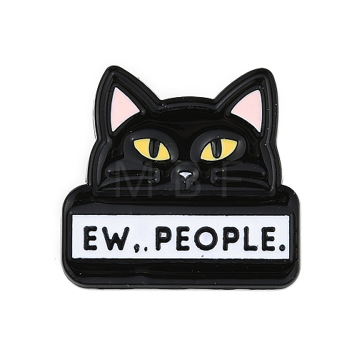 Cat with Word Enamel Pins JEWB-Q014-16A-1