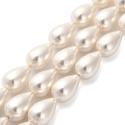 Electroplate Shell Pearl Beads Strands BSHE-G010-10x16mm-01-1