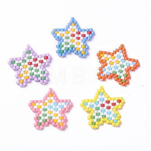 5Pcs 5 Color Handmade MIYUKI Japanese Seed Loom Pattern Seed Beads PALLOY-MZ00075-1