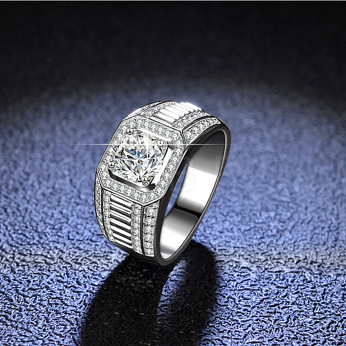 Rhodium Plated 925 Sterling Silver Micro Pave Cubic Zirconia Finger Rings WGBE16F-18-1