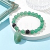 Natural Green Aventurine Beaded Stretch Bracelets BJEW-JB10070-02-4