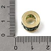 Brass Pave Cubic Zirconia European Beads KK-C262-14G-03-3