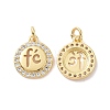 Rack Plating Brass Micro Pave Clear Cubic Zirconia Pendants ZIRC-C042-02G-1