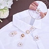 6Pcs 3 Styles Flat Round & Flower Alloy Resin Cufflinks FIND-ME0004-45-4