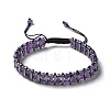 Natural Amethyst and Synthetic Hematite Adjustable Braided Bead Bracelets BJEW-H626-01-10-4