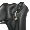 Abalone Shell/Paua Shell & Shell Pearl Beads Dangle Earrings EJEW-JE07327-02-2
